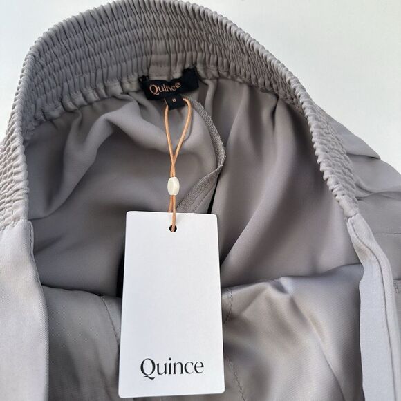 Quince Women's 8 Stretch Crepe Classic Trouser Pants Coastal Grey Elastic Waist - Picture 9 of 12